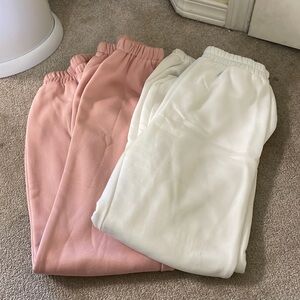 NWOT white and black sweatpants